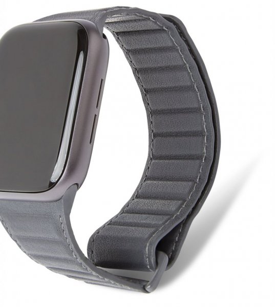 Apple Watch 38/40/41/42mm Armband Leather Magnetic Traction Strap Antracite