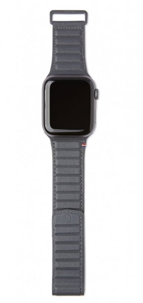 Apple Watch 38/40/41/42mm Armband Leather Magnetic Traction Strap Antracite