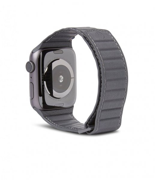Apple Watch 38/40/41/42mm Armband Leather Magnetic Traction Strap Antracite