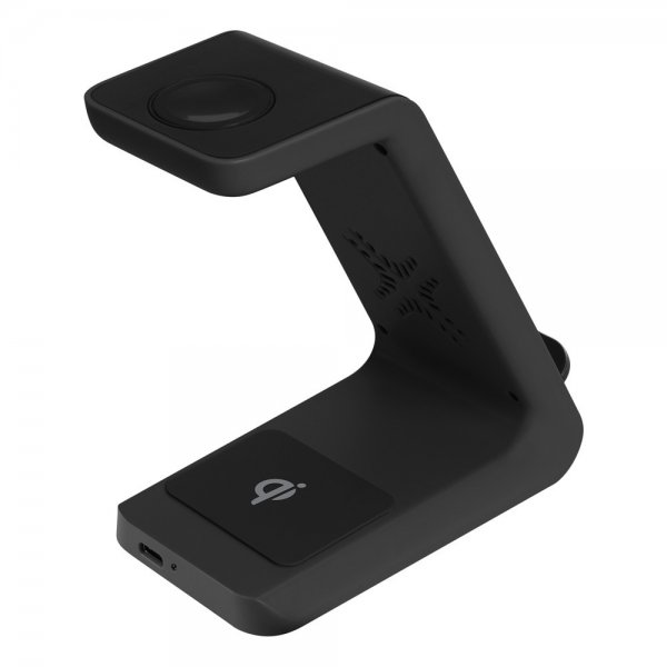 Trådlös Laddare 3-in-1 Wireless Charger Svart