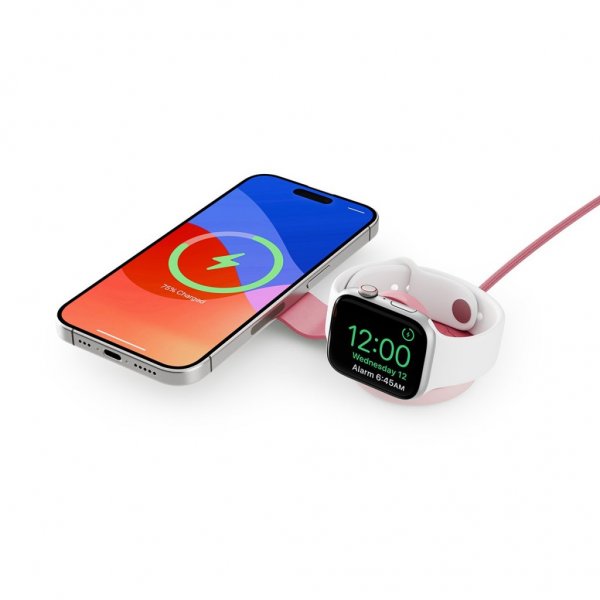 Trådlös Laddare ButterFly SE 2-in-1 Qi2 MagSafe Rosa