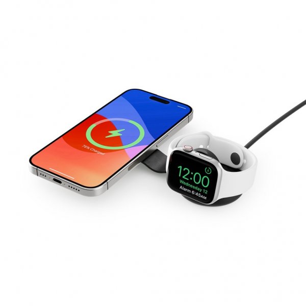 Trådlös Laddare ButterFly SE 2-in-1 Qi2 MagSafe Svart