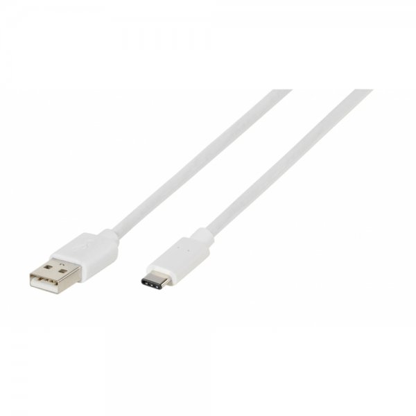 Type C till USB 2.0 Kabel 1.2 Meter Hvid