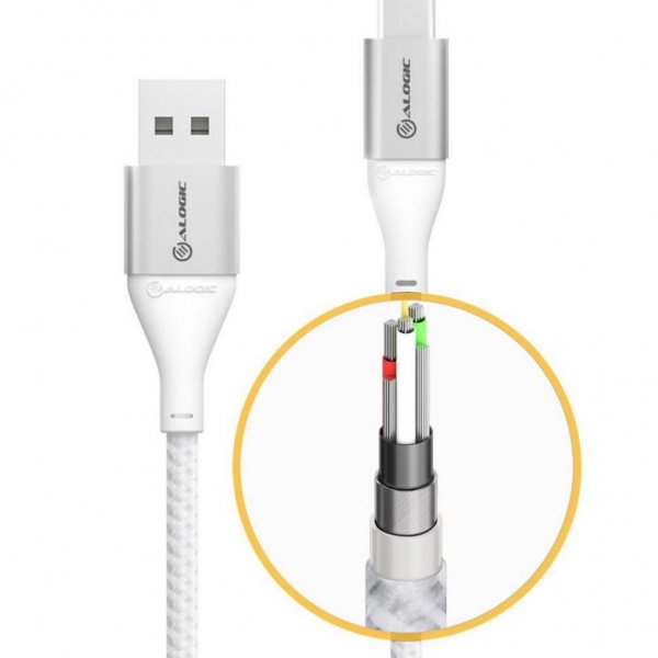 USB-C till USB-A kabel 3A/480Mbps 1.5m Silver