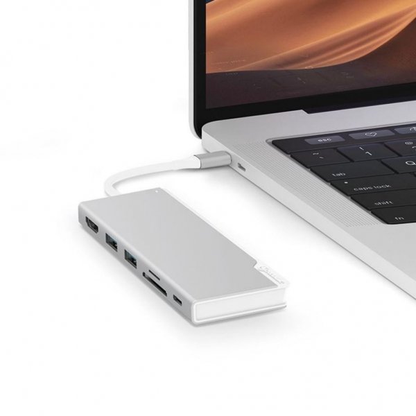 Ultra USB-C Dock UNI - HDMI. USB. SD-Kort 100W PD Silver