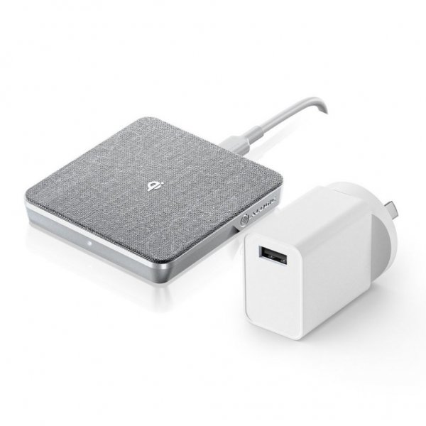 Trådlös Laddare Qi laddning 10W - med USB-A till USB-C kabel Silver