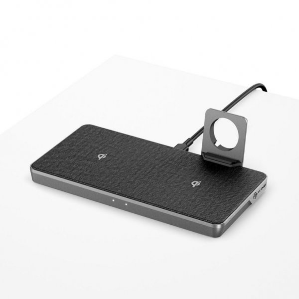 Ultra Power 3-i-1 Trådlös Dubbel Laddningsstation med Apple Watch-hållare