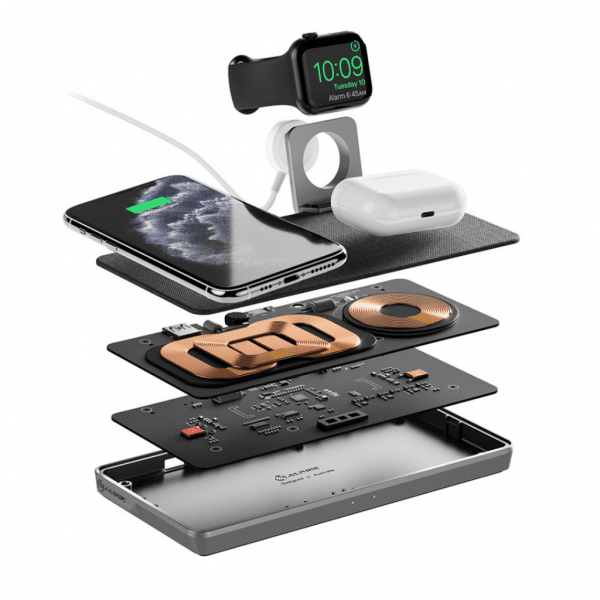 Ultra Power 3-i-1 Trådlös Dubbel Laddningsstation med Apple Watch-hållare