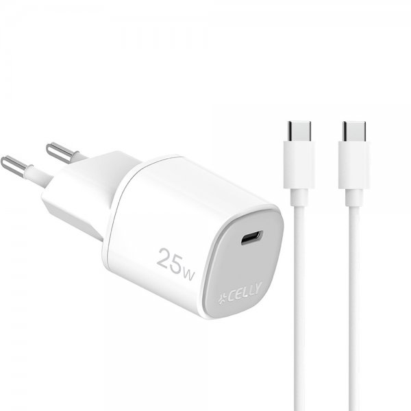 25W GaN USB-C Väggladdare med USB-C Kabel