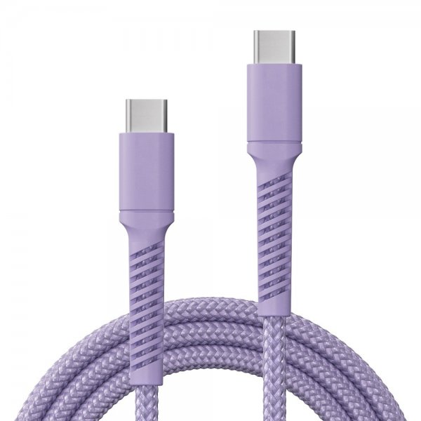 USB-C till USB-C Kabel Longlife 100W 2m Lila