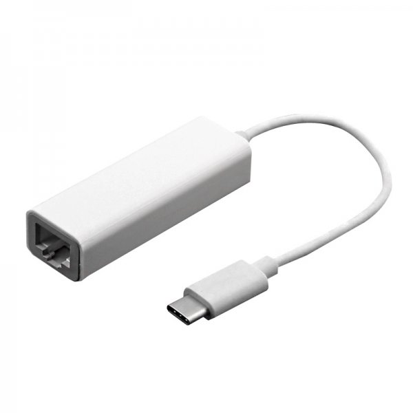 USB Type-C 3.1 till RJ45 / Nätverkuttag 10cm Vit