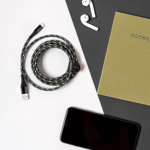 Kabel USB till Lightning Kevlar 1.2m Svart Guld