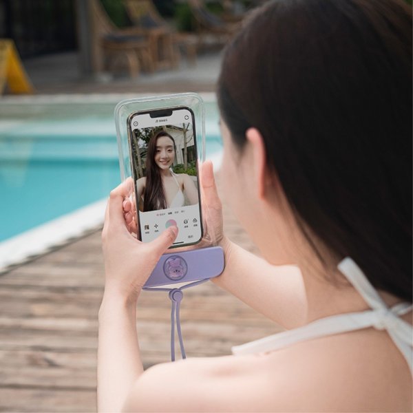 Vattentålig Pouch IPX8 Teddybjörn Rosa