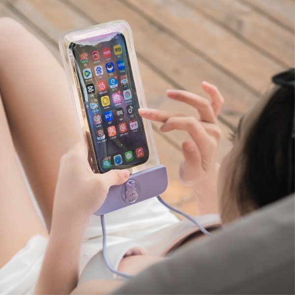 Vattentålig Pouch IPX8 Teddybjörn Rosa