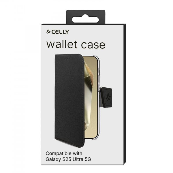 Samsung Galaxy S25 Ultra Fodral Wally Wallet Case Svart