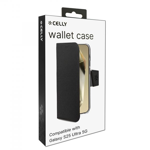 Samsung Galaxy S25 Ultra Fodral Wally Wallet Case Svart