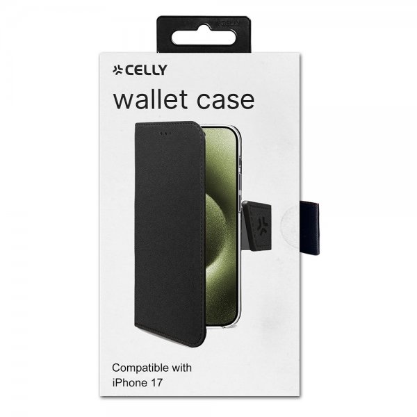 iPhone 17 Fodral Wally Wallet Case Svart