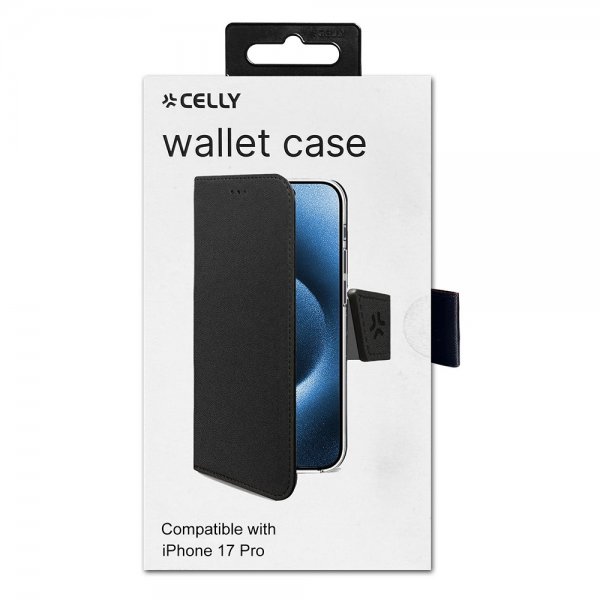 iPhone 17 Pro Fodral Wally Wallet Case Svart