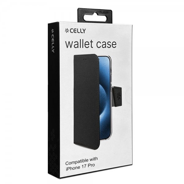 iPhone 17 Pro Fodral Wally Wallet Case Svart