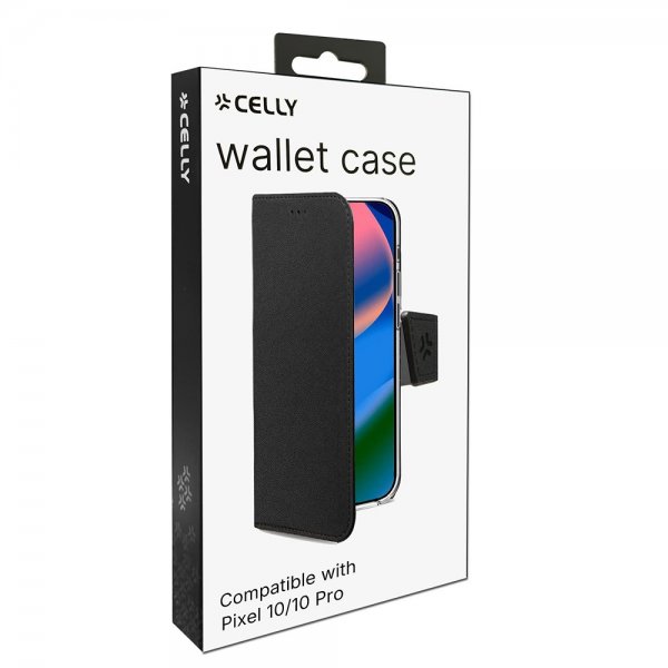 Google Pixel 10/Pixel 10 Pro Fodral Wally Wallet Case Svart