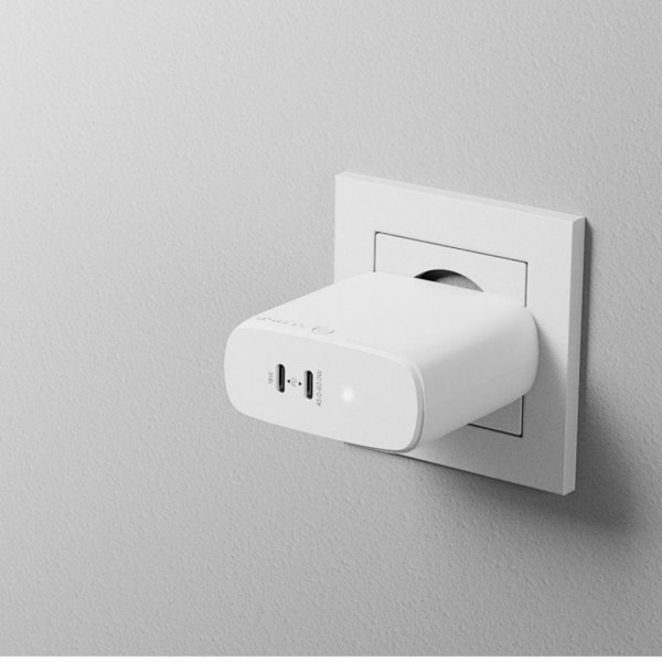 Rapid Power 2-ports (45+18W) GaN laddare ink. 2m USB-C laddkabel