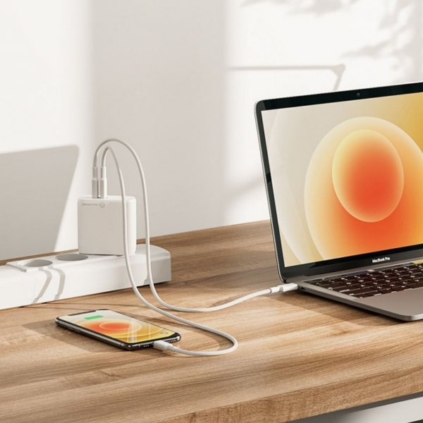 Rapid Power 2-ports (45+18W) GaN laddare ink. 2m USB-C laddkabel