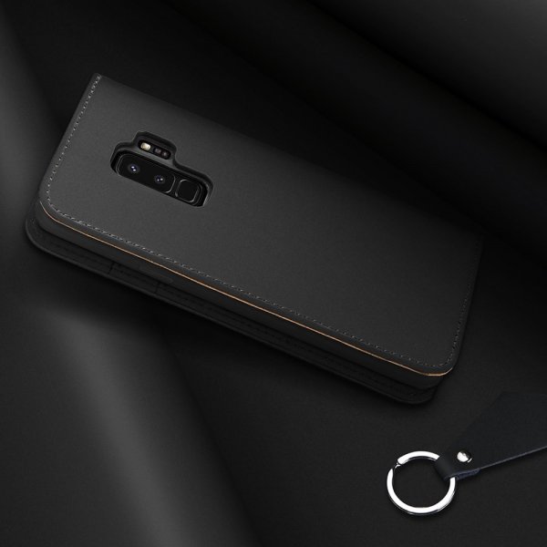 Wish Series till Samsung Galaxy S9 Plus Fodral Äkta Läder Svart