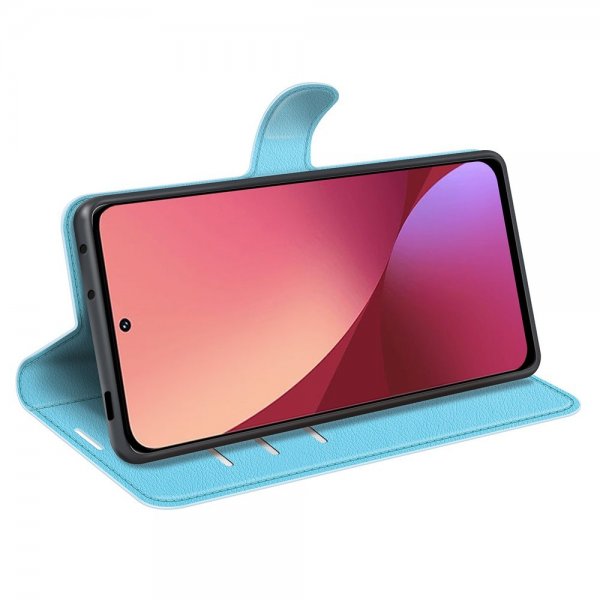 Xiaomi 12 Pro Fodral Litchi Blå