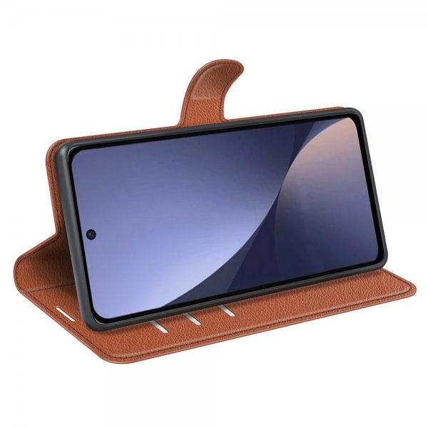 Xiaomi 13 Fodral Litchi Brun