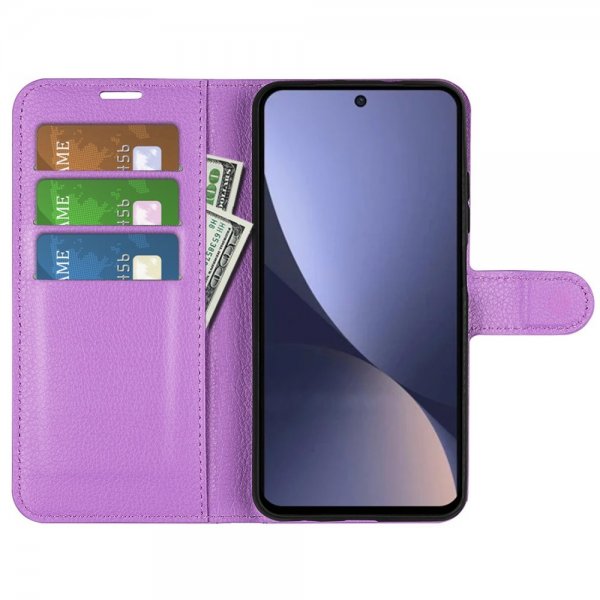 Xiaomi 13 Fodral Litchi Lila
