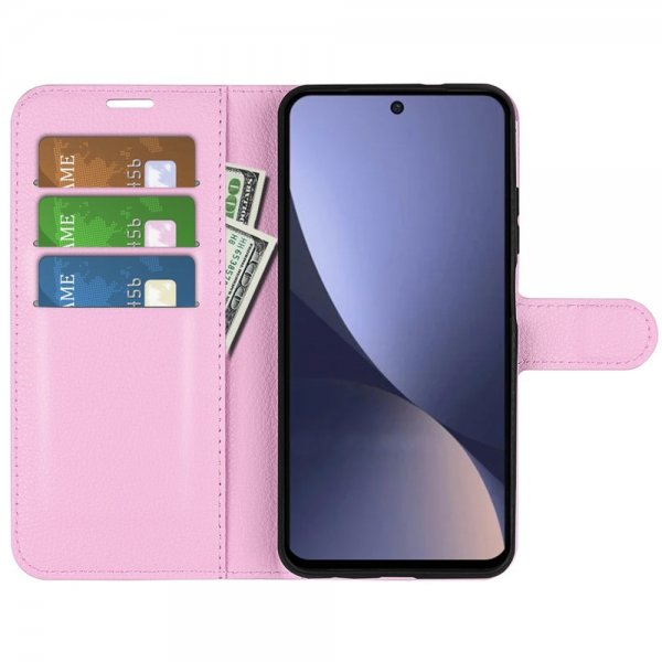 Xiaomi 13 Fodral Litchi Rosa