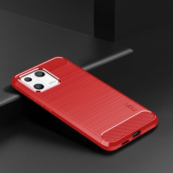 Xiaomi 13 Skal Borstad Kolfibertextur Röd