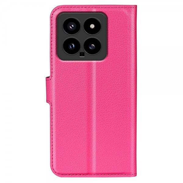 Xiaomi 14 Fodral Litchi Magenta
