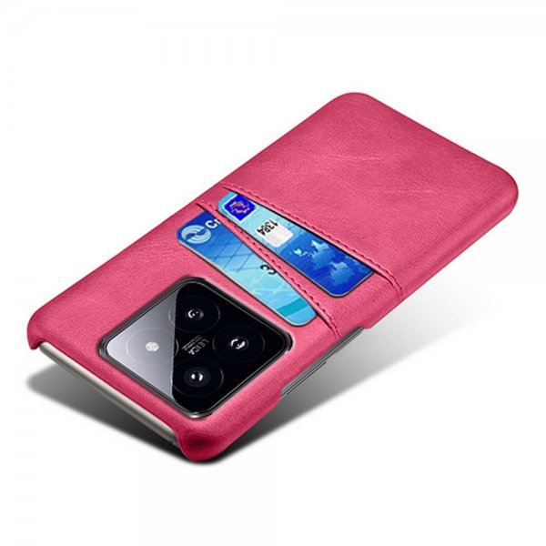 Xiaomi 14 Skal med två Kortfack Magenta