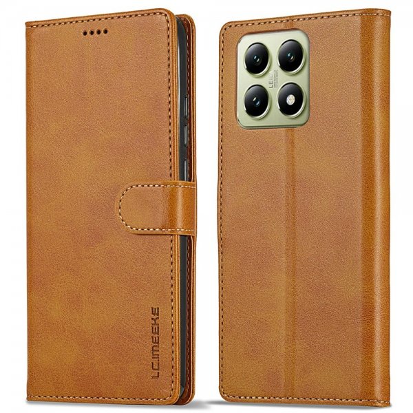 Xiaomi 14T Fodral med Kortfack Stativfunktion Ljusbrun