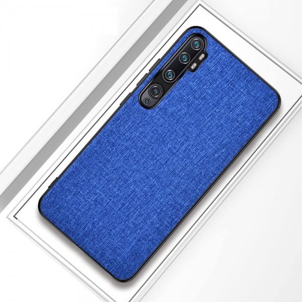 Xiaomi Mi Note 10/Mi Note 10 Pro Skal Tygtextur Mörkblå