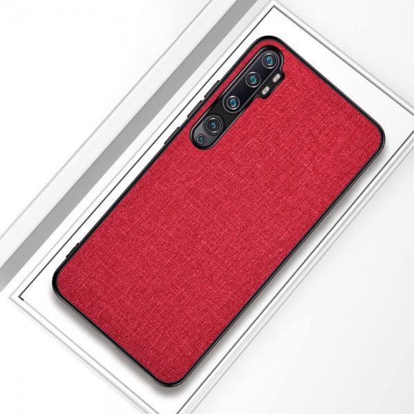 Xiaomi Mi Note 10/Mi Note 10 Pro Skal Tygtextur Röd