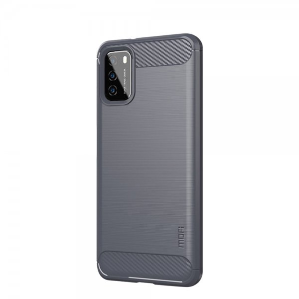 Xiaomi Poco M3 Skal Borstad Kolfibertextur Grå