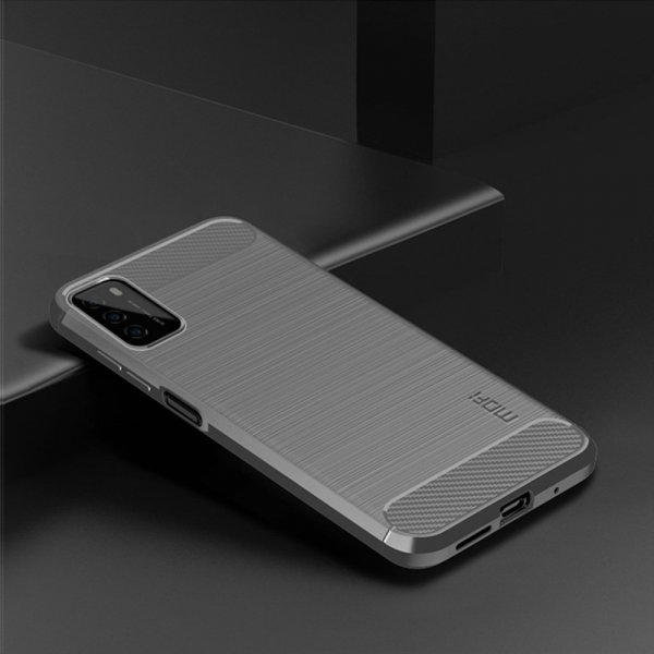 Xiaomi Poco M3 Skal Borstad Kolfibertextur Grå