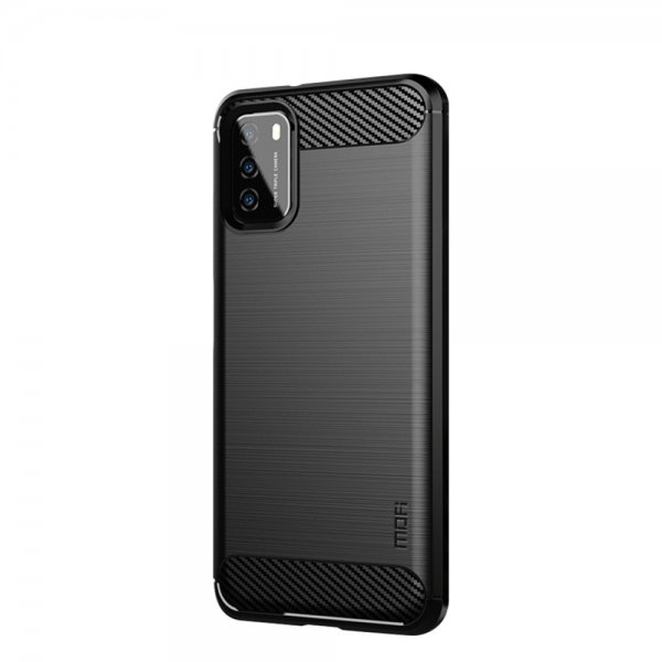 Xiaomi Poco M3 Skal Borstad Kolfibertextur Svart