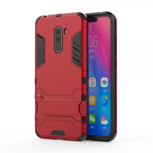 Xiaomi Pocophone F1 Skal Armor Silikon Hårdplast Röd