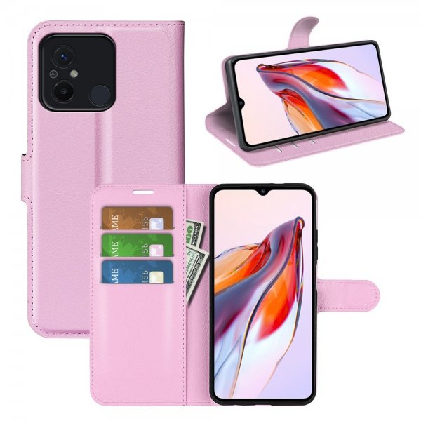 Xiaomi Redmi 12C Fodral Litchi Rosa