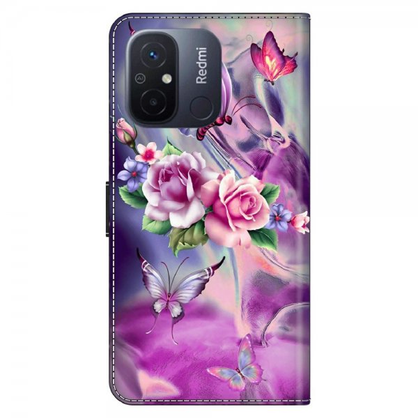 Xiaomi Redmi 12C Fodral Motiv Fjärilar och Blommor