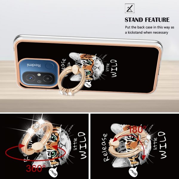 Xiaomi Redmi 12C Skal med Finger Ring Motiv Release Your Little Wild