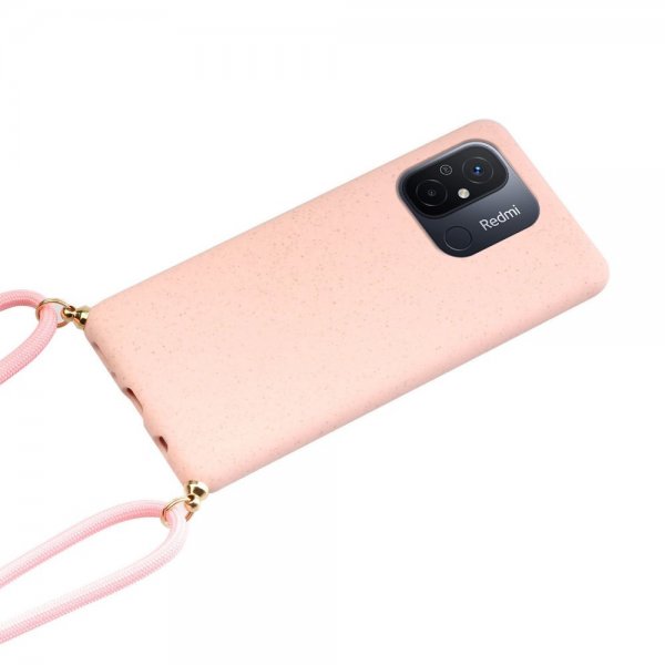 Xiaomi Redmi 12C Skal Vetestrå med Strap Rosa