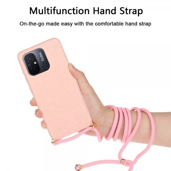 Xiaomi Redmi 12C Skal Vetestrå med Strap Rosa