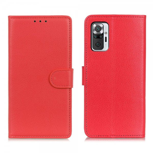 Xiaomi Redmi Note 10 Pro Fodral Litchi Röd