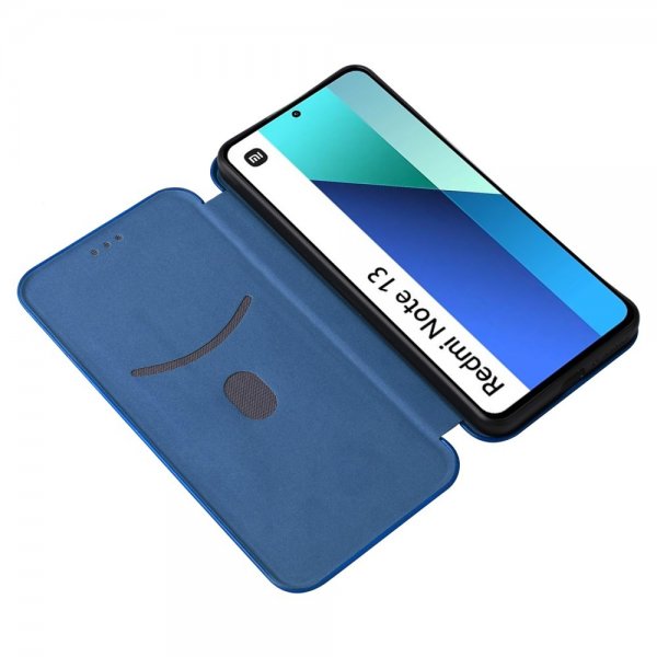 Xiaomi Redmi Note 13 4G Fodral Kolfibertextur Blå