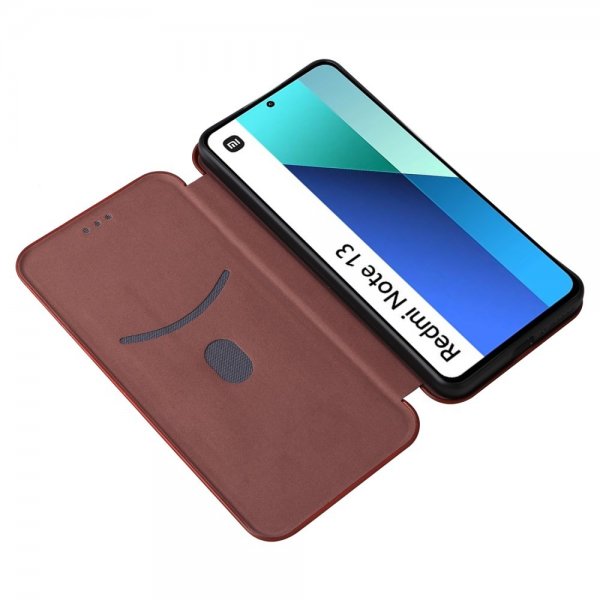 Xiaomi Redmi Note 13 4G Fodral Kolfibertextur Brun