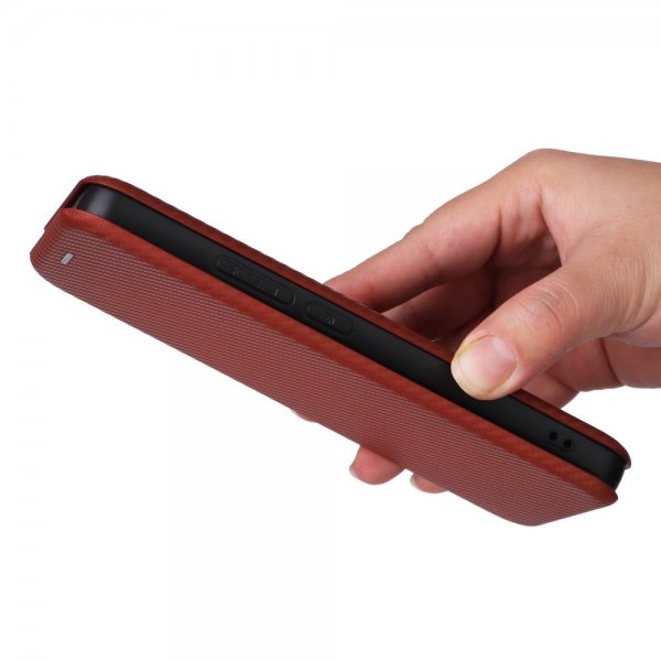 Xiaomi Redmi Note 13 4G Fodral Kolfibertextur Brun